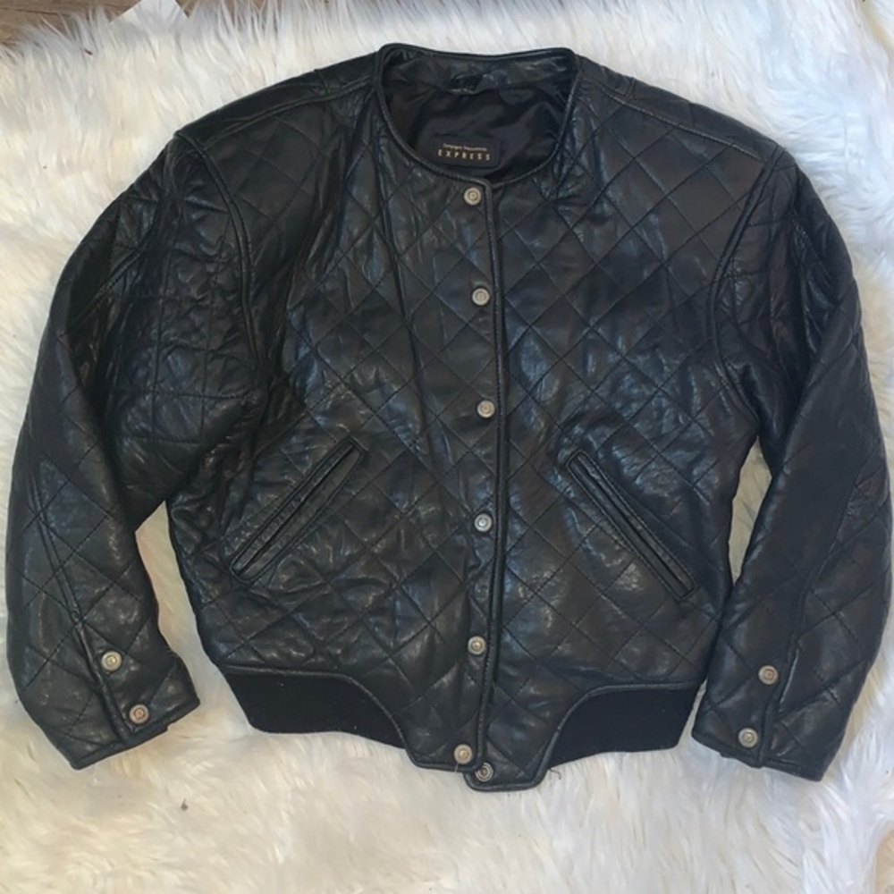 100 Percent Geniuine Leather Quilted Bomber Gem